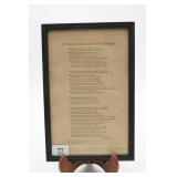 Framed Poem A Tribute to the Court