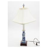 Blue and White Ceramic Table Lamp with
