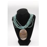 Vintage Multi Strand Beaded Necklace w/