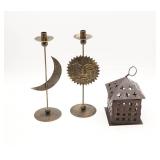 Rustic Iron Candle Holders and Lantern