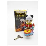 Panda Drummer Tin Clockwork Toy with Box