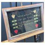 Embroidered Framed Wall Art With Quote