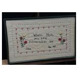 Framed Embroidered Textile