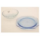 Blue Depression Glass Madrid Plate &