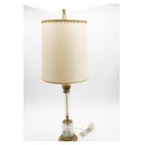Vintage Brass and Crystal Table Lamp