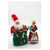 Santa and Mrs. Claus Fabric Figurines