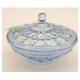 Indiana Glass Windsor & Button Cane Blue