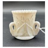 Vintage White Swan-Themed Milk Glass