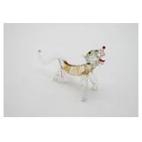Clear Glass Animal Figurine With Color Accents