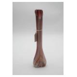 Tall Glass Vase With Swirled Design