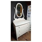 White 3 Drawer Dresser With Mirror