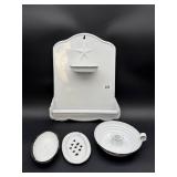 White Enamel Wall Mount and Accessories