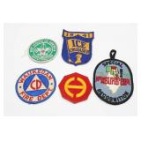 Five Vintage Embroidered Patches