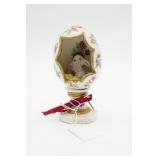 Decorative Egg Figurine with Rabbit Motif