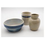 Three Stoneware Pottery Pieces