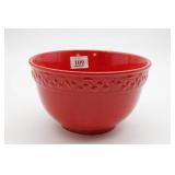 Red Ceramic Bowl w/Cherry Design