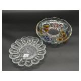 Two Glass Serving Trays ~ Egg Plate