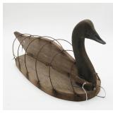 Wood and Wire Swan Decoy