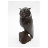 Wooden Owl Figurine with Ear Damage