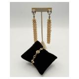 Tassel Beaded and Crystal Earrings & Bracelet