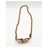 Handcarved Marble and Beaded Necklace