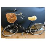 Vintage Bicycle With Wicker Basket