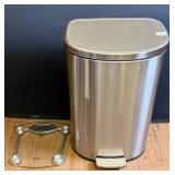 Stainless Steel Trash Can and Digital Scale