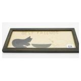 Framed Textile Artwork Best Friends