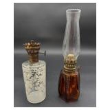 Miniature Antique Glass Oil Lamps