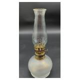 Frosted Glass Oil Lamp with Chimney
