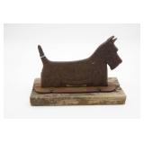 Cast Iron Scottie Dog on Wooden Base