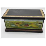 Small Hand-Painted Wooden Chest