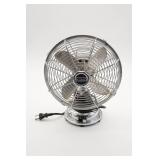 Vintage Cinni Desk Fan, Chrome Finish