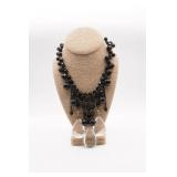 Black & Clear Beaded Statement Necklace