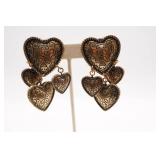 Vintage Brighton Clip on Earrings Hearts