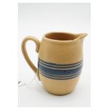 Stoneware Pitcher With Blue Bands