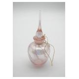 Pink Iridescent Glass Perfume Bottle with Stopper