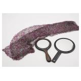 Two Hand Mirrors and Beaded Scarf