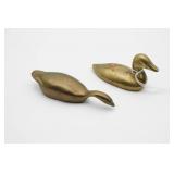 Brass Duck Paperweights with Felt Base