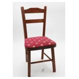 Wooden Doll Chair With Upholstered Seat