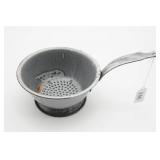 Gray Graniteware Strainer With Handle