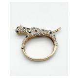 Gold-Tone Leopard Bracelet With Crystals