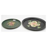 Two Hand-Painted Metal Trays