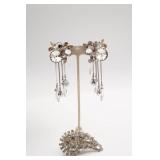 Vintage Rhinestone Brooch & Clip on Earrings