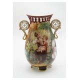 Porcelain Vase with Hand-Painted Scene and
