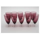 10 Purple Glass Goblets