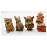 Four Fuzzy Animal Banks