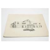 Sketch of Casino Building with Car