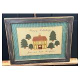 Framed Felt Applique Holiday Artwork