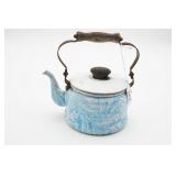 Blue and White Enamel Teapot